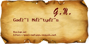Gaál Mátyás névjegykártya